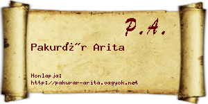 Pakurár Arita névjegykártya